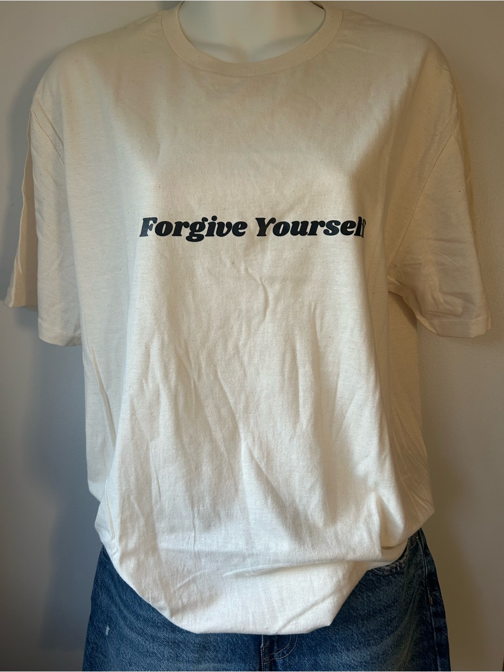 NEW Forgive Yourself Graphic Tee in Cream